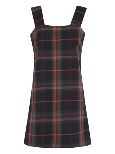 Olympiah Plaid Square-neck Dress