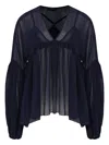 Olympiah Pleated Balloon-sleeve Blouse