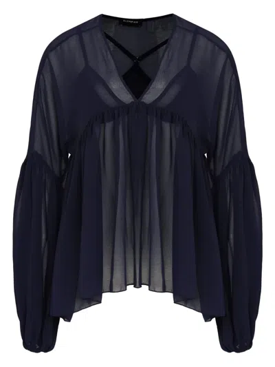 Olympiah Pleated Balloon-sleeve Blouse
