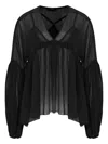 Olympiah Pleated Balloon-sleeve Blouse