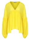 Olympiah Pleated Balloon-sleeve Blouse