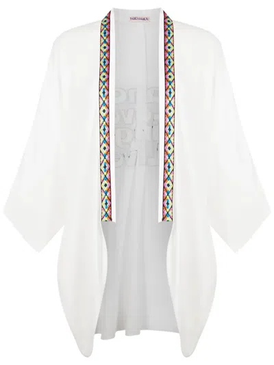 Olympiah Sequin-embellished Short Kimono In White
