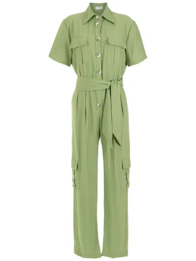 Olympiah Short-sleeve Jumpsuit In Green