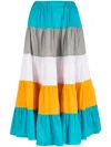Olympiah Stripe-pattern Flared Skirt In Multicolour
