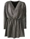 Olympiah V-neck Lurex Mini Dress In Silver