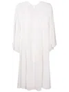 Olympiah Wide-sleeved Fringe-detail Dress In White