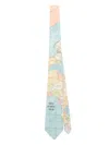 Olympiah World Map-print Cotton Tie In Blue