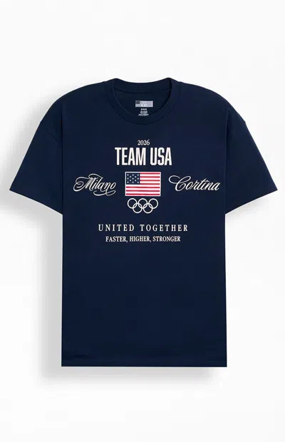 Olympics Men's Milano Cortina Team Usa United Together T-shirt In Navy In Blue