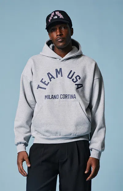 Olympics Men's Navy Milano Cortina Team Usa Dreams Hoodie In Heather Grey In Gray