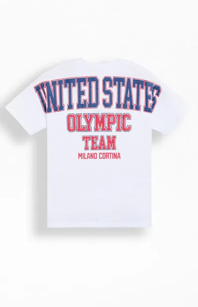 Olympics Men's White Milano Cortina Team Usa Puff Graphic T-shirt