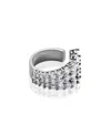 Oma The Label Amo Tripple Row Ear Cuff In White Gold- Plated Brass In Silver