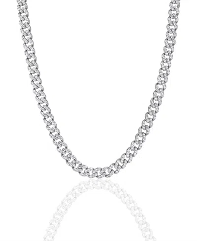 OMA THE LABEL FROSTY LINK COLLECTION 9MM NECKLACE IN WHITE GOLD- PLATED BRASS, 16"