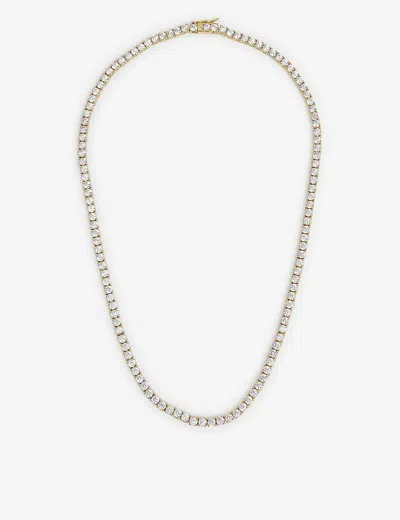 Oma The Label 18ct Gold-plated Brass And Crystal Tennis Necklace
