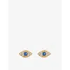 Oma The Label Womens  Bad Belle 18ct Yellow Gold-plated Silver Earring Studs In Gold/ Stone