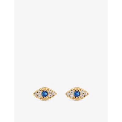 Oma The Label Womens  Bad Belle 18ct Yellow Gold-plated Silver Earring Studs In Gold/ Stone