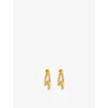 Oma The Label Womens Gold Chunky Layered 18ct Yellow-gold Plated Brass Hoop Earrings In Gold