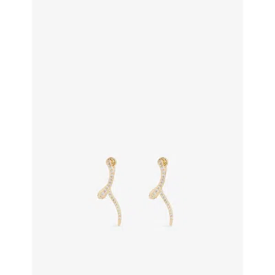 Oma The Label Womens  Oma Ejo 18ct Yellow-gold Plated Brass Earrings In Gold/ Stone