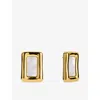 Oma The Label Womens Gold/mop Nileh 18ct Yellow Gold-plated Stainless-steel And Mother-of-pearl Stud Earrings