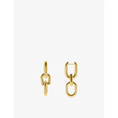 Oma The Label Womens Kano 18ct Yellow Gold-plated Brass Drop Earrings