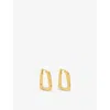 Oma The Label Womens Gold Rounded Square 18ct Yellow-gold-plated Brass Hoop Earrings In Gold