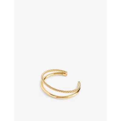 Oma The Label Womens Twisted 18ct Yellow Gold-plated Stainless Steel Bangle