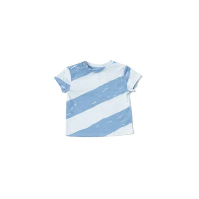 Omamimini Kids' Baby Boxy T-shirt With Stripes In Blue