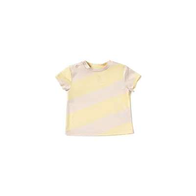 Omamimini Kids' Baby Boxy T-shirt With Stripes In Yellow