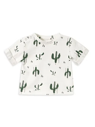 Omamimini Baby's Cactus Print T-shirt In Off White