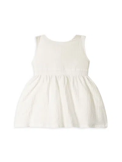 Omamimini Baby Girl's Seersucker Sleeveless Dress In Off White