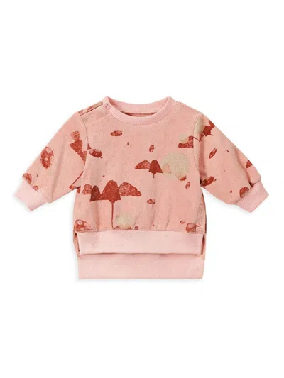 Omamimini Baby's Printed Crewneck Sweatshirt In Peach