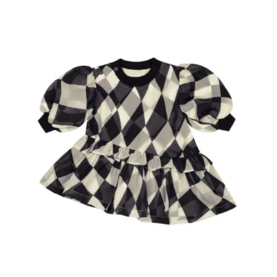 Omamimini Kids' Baby Terry And Organza Dress In Multi