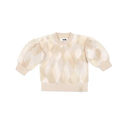 Omamimini Kids' Baby Tulle & Terry Sweatshirt In Nude