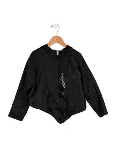 Pre-owned Omamimini Kids' Girls' Nylon Zip-up Jacket In Black