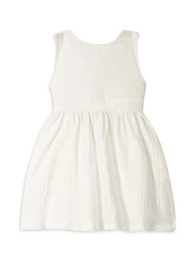 Omamimini Little Girl's & Girl's Gauze Sleeveless Dress In White