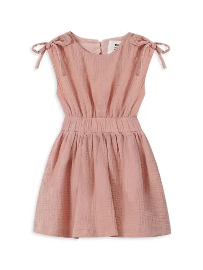 Omamimini Little Girl's & Girl's Gauze Sleeveless Dress In Peach