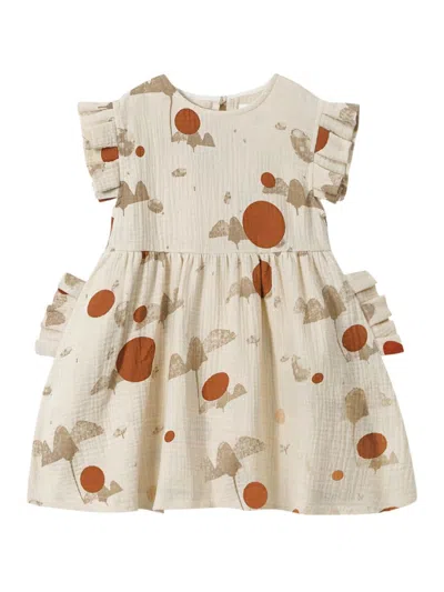 Omamimini Little Girl's & Girl's Printed Gauze Fit-and-flare Dress In Sand