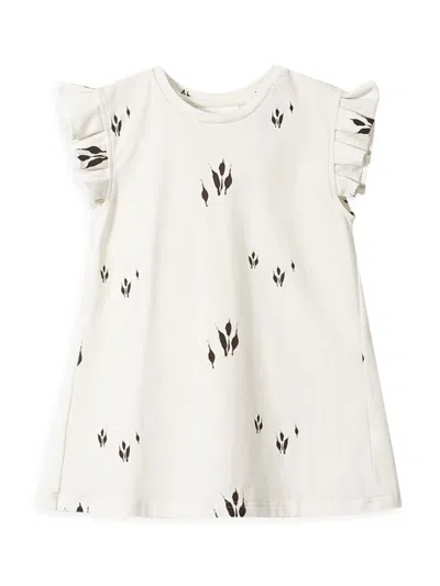 Omamimini Babies' Little Girl's & Girl's Printed Ruffle-trim T-shirt Dress In White