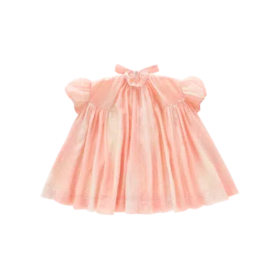 Omamimini Kids' Tent Dress With Puff Sleeves In Pink