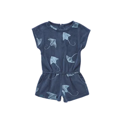 Omamimini Kids' Terry Romper In Blue