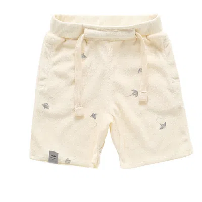 Omamimini Kids' Terry Shorts With Print In White