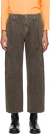 Omar Afridi Brown Octet 2d Denim Cargo Pants In Brown