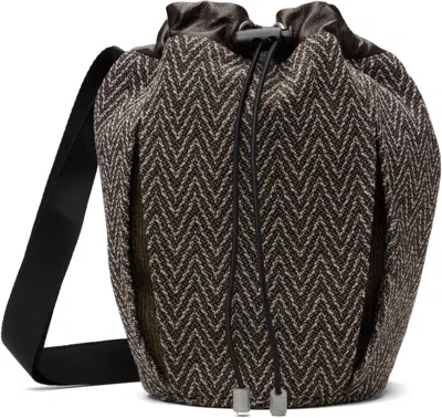 Omar Afridi Brown Pochette Bag In Jacquard/brown/dirty