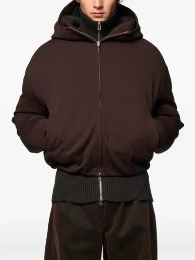 Omar Afridi Bud Hooded Puffer Parka In Brown
