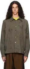 Omar Afridi Gray & Black Philip Shirt In Kakishibu Houndstoot