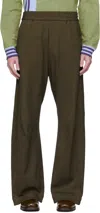 Omar Afridi Khaki Knee Darted Flare Sweatpants In Dirty Yellow
