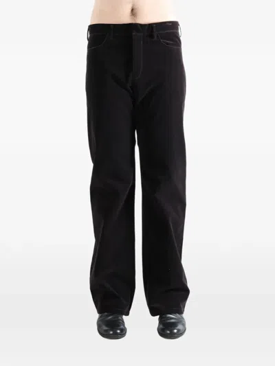 Omar Afridi Sol Velvet Panelled Trousers In Black