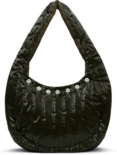 Omar Afridi Ssense Exclusive Khaki Quilted Lidia Tote In Deep Green