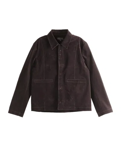 Omar Afridi Velvet-effect Shirt Jacket In Purple