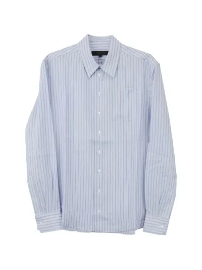 Omar Afridi Vertical-stripe Chest-pocket Shirt In Blue