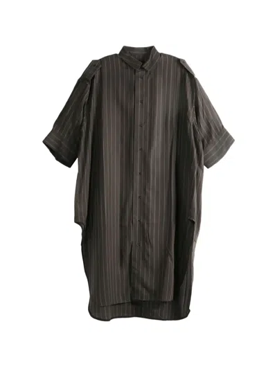 Omar Afridi Vertical-stripe Epaulette Shirt In Multi